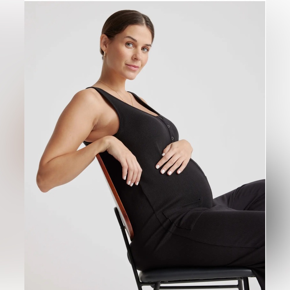 Tencel Rib Maternity & Nursing Jumpsuit (ultra stretchy material)